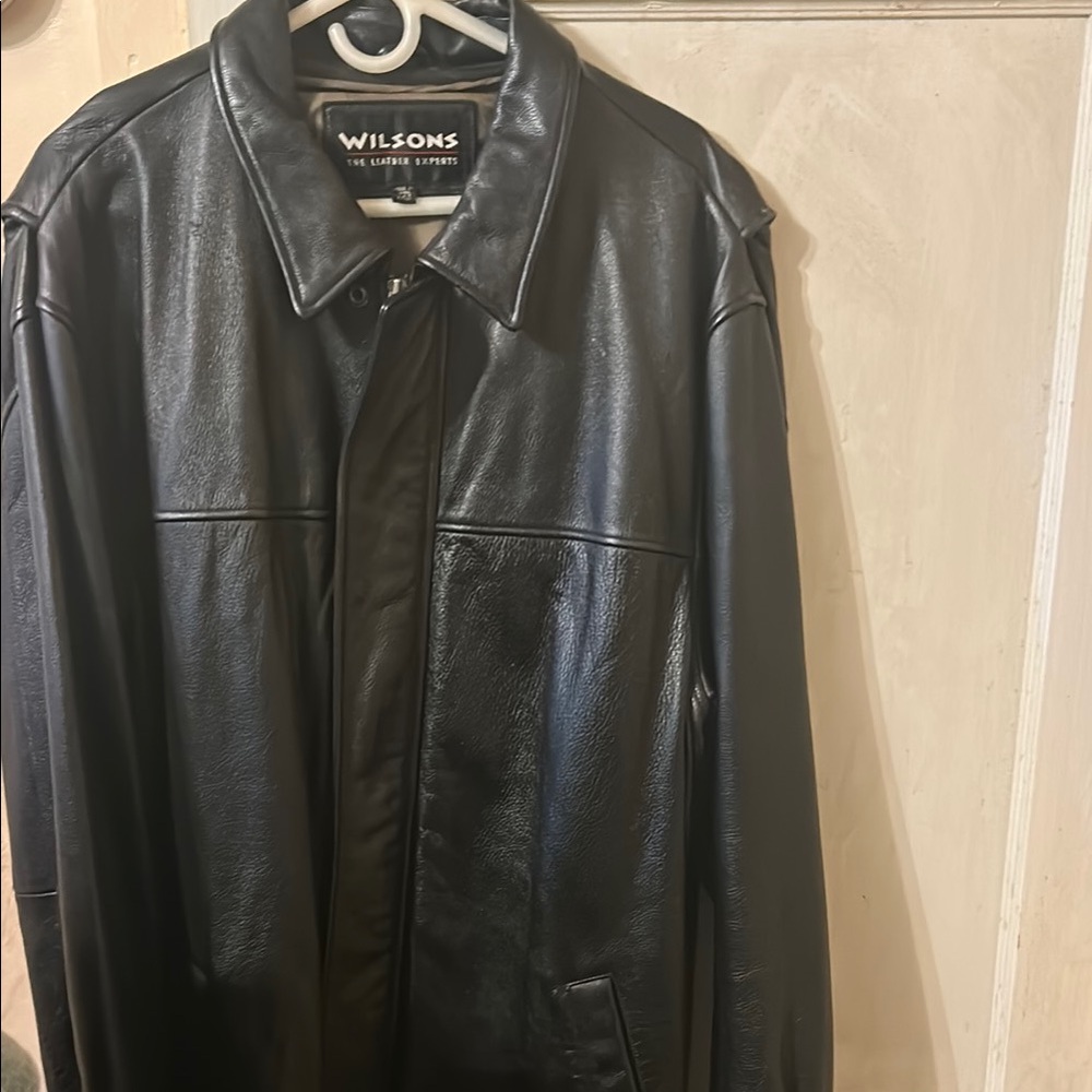 Wilson Black Leather Jacket for Men